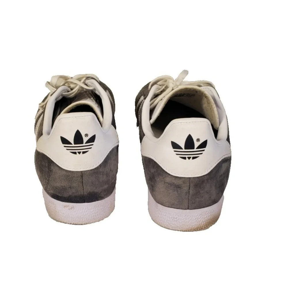 Adidas Originals Men's Gazelle Size 12 Gray White Shoes LVL 029002 Lace Up
